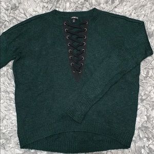 Dark green knit sweater from Express!